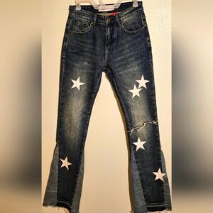 Alive skinny flare jeans distressed with stars